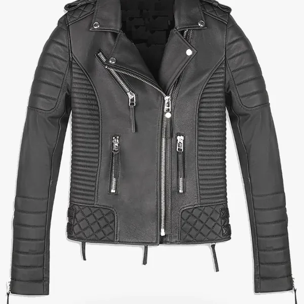 Asymmetric Quilted Leather Jacket for Men