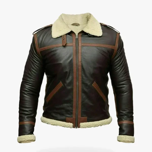 Shearling RAF B3 Bomber Leather Jacket - Resident Evil 4 Leon Kennedy Leather Jacket