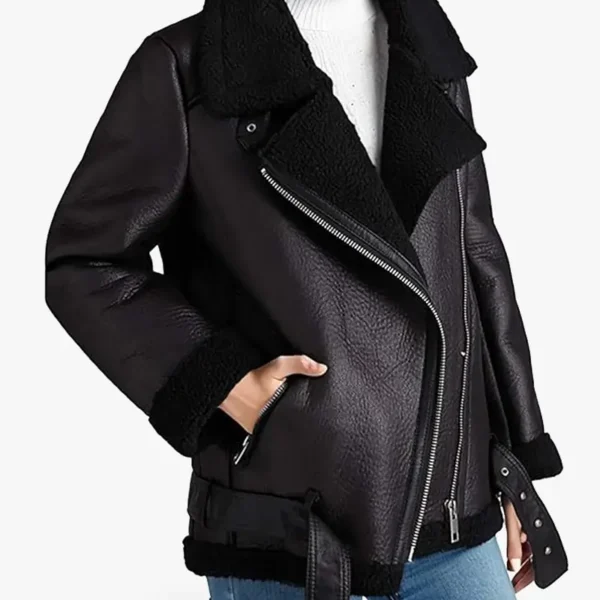 Shearling Warm Faux Fur Leather Jacket for Women