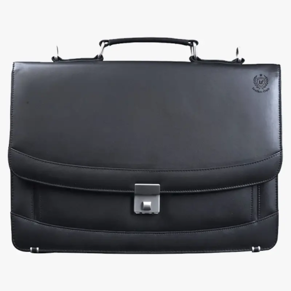 Leather Laptop Bag Briefcase with Lock